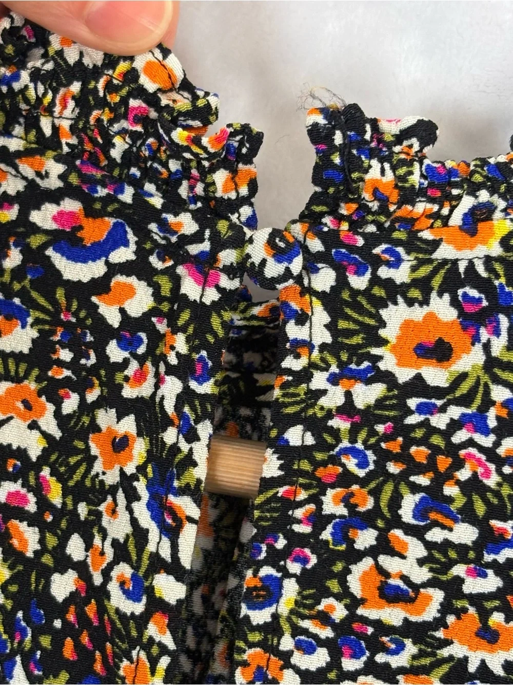 Boden Smocked Detail Printed Floral Top Blouse Eden Bloom US Size 14 Cottage